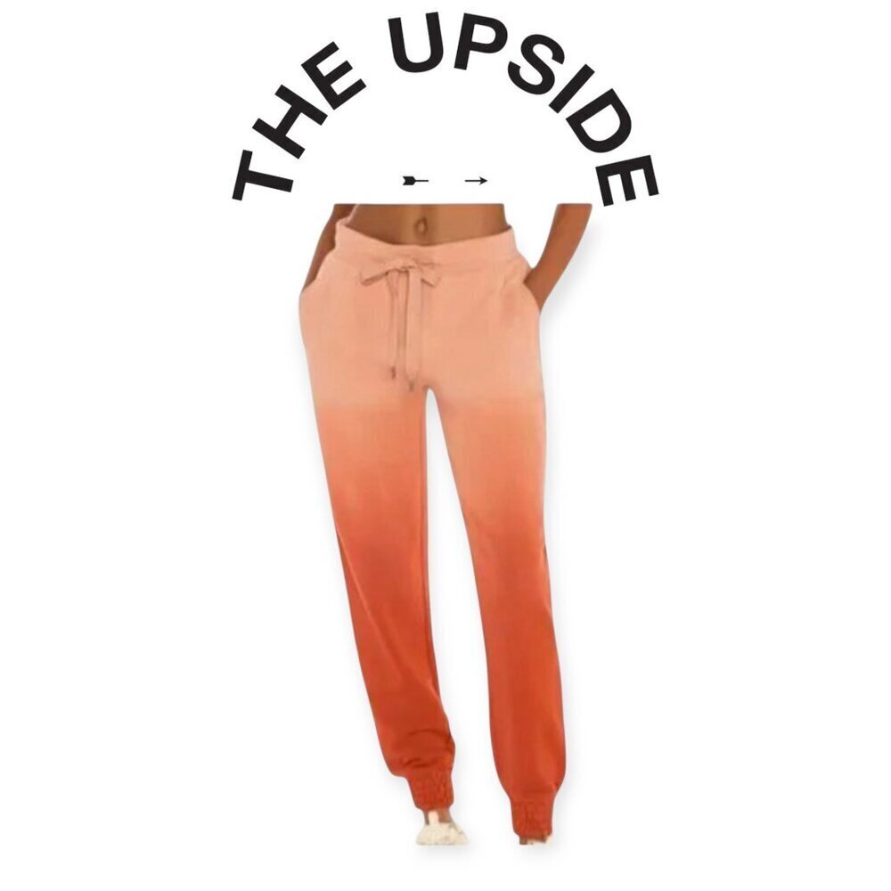 The Upside Ombre Cotton Track Pants Orange Coral Size 6 Soft Chic Lounge Wear